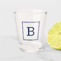 Navy Blue Square Frame Monogram
