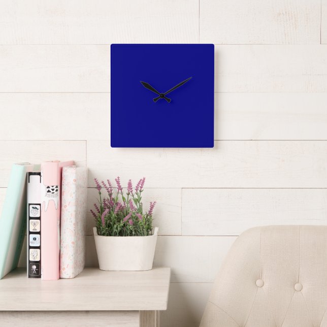 Navy Blue Square Wall Clock (Reading Room)