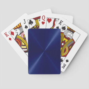 Navy Blue Stainless Shiny Metallic Playing Cards