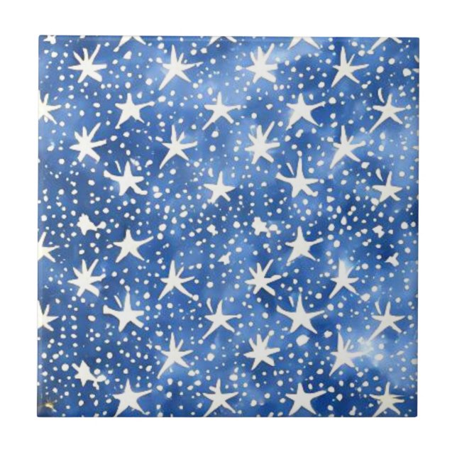 Navy blue star sky tile (Front)