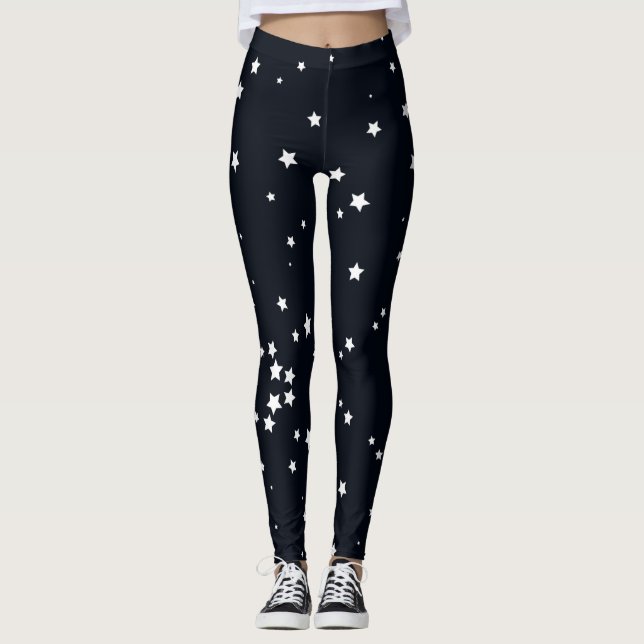 Navy Blue Star Women's Leggings (Front)