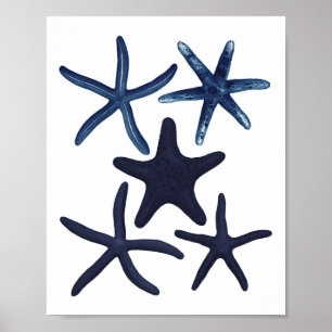 Navy Blue Starfish Beach Decor