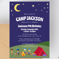  Navy Blue Starry Night Camping Birthday Party 