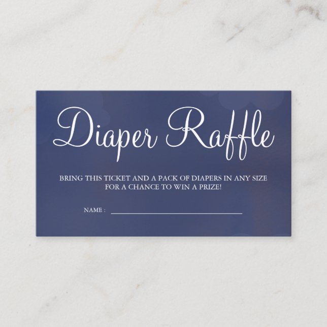 Navy Blue Starry Sky Diaper Raffle Card Tickets (Front)
