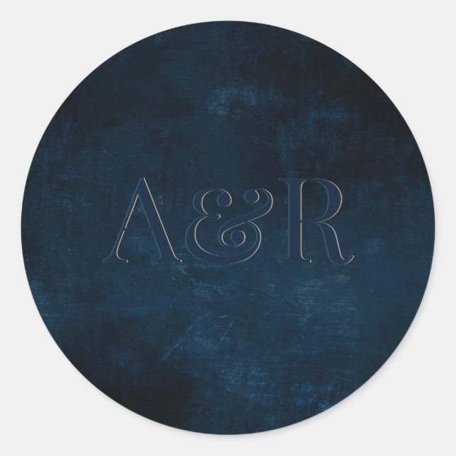 Navy blue Sticker monogram, (Front)