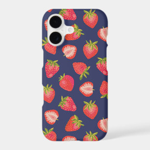 Navy Blue Strawberry pattern