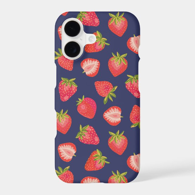 Navy Blue Strawberry pattern (Back)