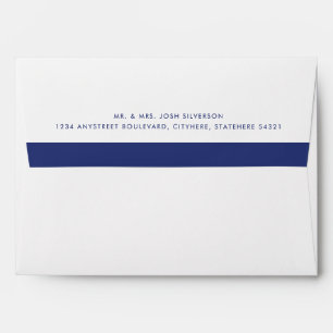 Navy Blue Stripe Return Address Mailing Envelope