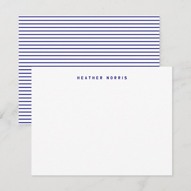 Navy Blue Striped Card (Front/Back)