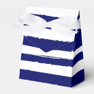 Navy Blue  Striped Favour Box