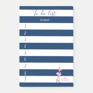 Navy Blue Striped,Pink Flamingo ,To do list Post-it Notes