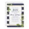 Navy Blue Stripes Botanical Bling Bridal Brunch
