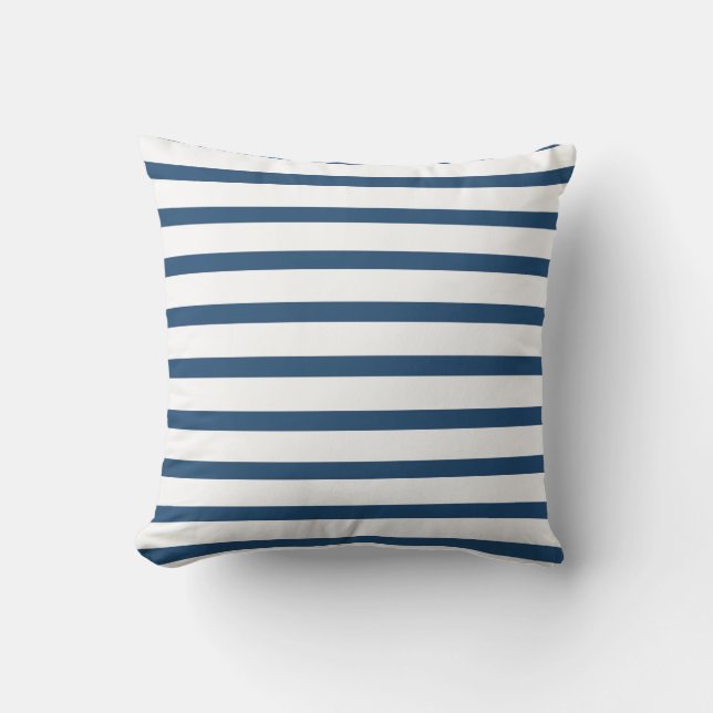 Navy Blue Stripes Cushion (Front)