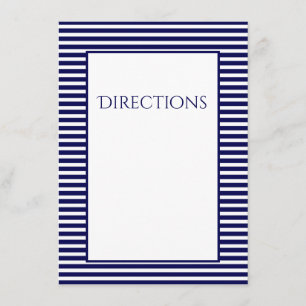 Navy Blue Stripes -  Directions Enclosure Card