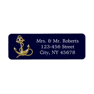 navy blue stripes gold anchor nautical wedding