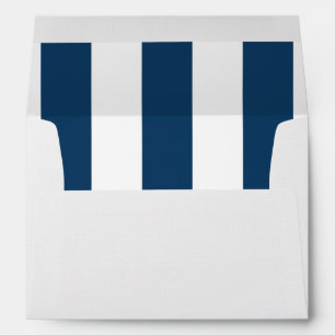 Navy Blue Stripes, White Stripes, Striped Pattern Envelope