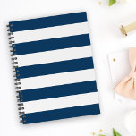 Navy Blue Stripes, White Stripes, Striped Pattern Planner<br><div class="desc">Elegant,  stylish and sophisticated stripes in navy blue and white colour. Modern and trendy gift,  perfect for the stripes lover in your life.</div>