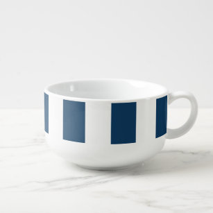 Navy Blue Stripes, White Stripes, Striped Pattern Soup Mug