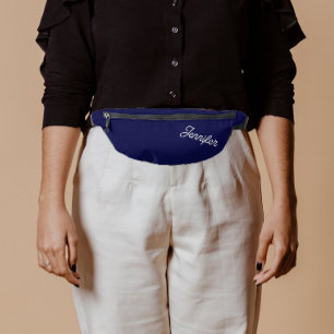 Navy Blue Stylised Bridesmaid Name Bum Bags