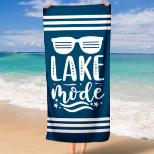 Navy Blue Summer Sunglasses Lake Mode Stripes Beach Towel
