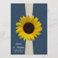 Navy Blue Sunflower and Burlap Wedding