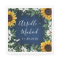 Navy Blue Sunflower Rustic Country Wedding Napkins