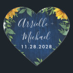 Navy Blue Sunflower Rustic Wedding Favours Sticker<br><div class="desc">Navy Blue Sunflower Rustic Wedding Favours Stickers - feature a barn wood background decorated with watercolor daisies,  sunflowers,  greenery,  baby's breath,  and lily of the valley.</div>