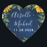 Navy Blue Sunflower Rustic Wedding Favours Sticker<br><div class="desc">Navy Blue Sunflower Rustic Wedding Favours Stickers - feature a barn wood background decorated with watercolor daisies,  sunflowers,  greenery,  baby's breath,  and lily of the valley.</div>