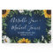 Navy Blue Sunflower Rustic Wedding Guest Book