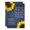 Navy Blue & Sunflower Wedding Invitation