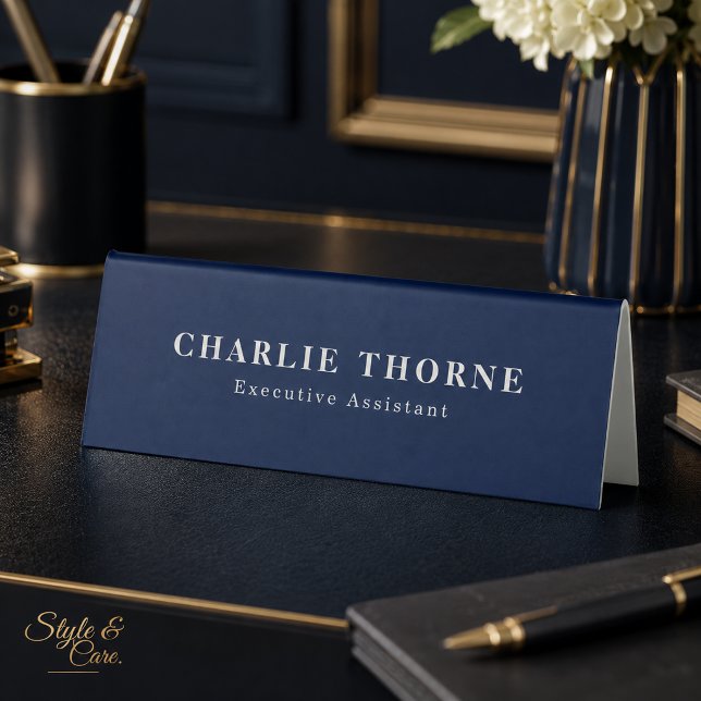 NAVY BLUE TABLE TENT SIGN FOR OFFICE PROFESSIONALS (NAVY BLUE TABLE TENT SIGN FOR OFFICE PROFESSIONALS)