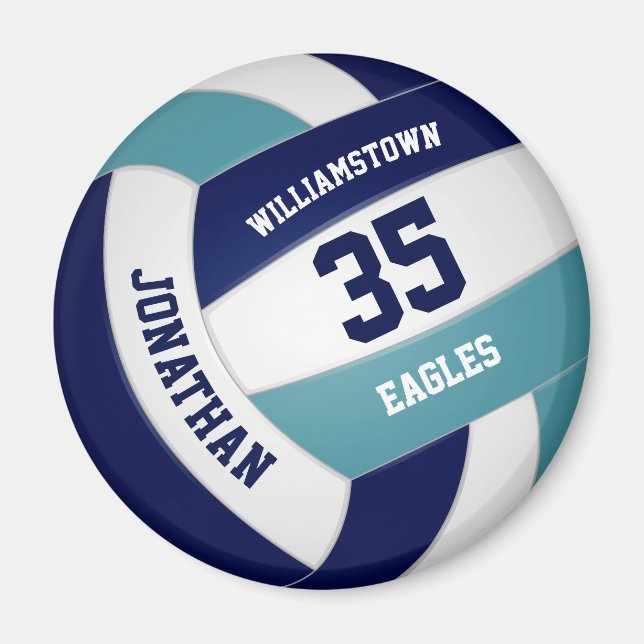 navy blue teal volleyball team gifts magnet (Front)