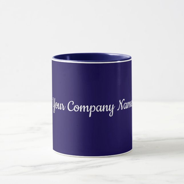 Navy Blue Template, Add Your Company Name,  Mug (Center)