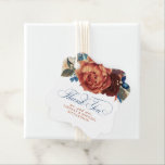 Navy Blue Terracotta Floral Wedding Thank You Favour Tags<br><div class="desc">Pampas grass and terracotta and navy blue flowers exotic wedding favour tags</div>