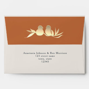 Navy Blue Terracotta Wedding Envelope