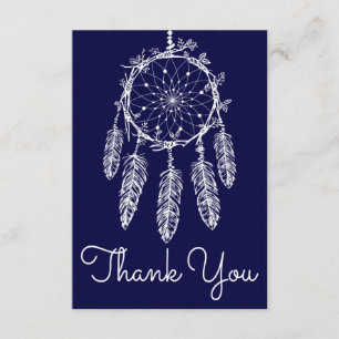 Navy Blue Thank You Dream Catcher Native American Card