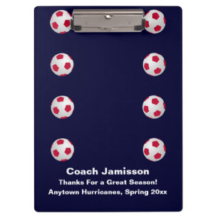Navy Blue, Thank You Soccer Coach, Name, Clipboard