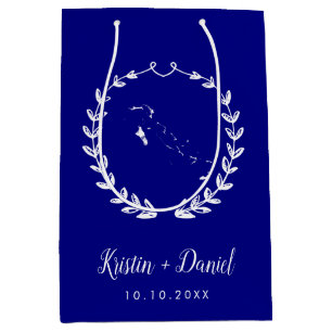 Navy Blue The Bahamas Map Wedding Welcome Swag Medium Gift Bag