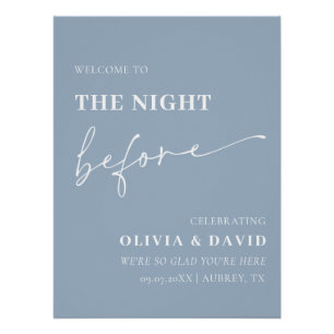 Navy Blue The Night Before Rehearsal Dinner Sign