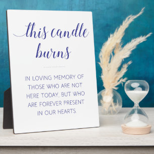 Navy Blue This Candle Burns In Loving Memory Sign Plaque
