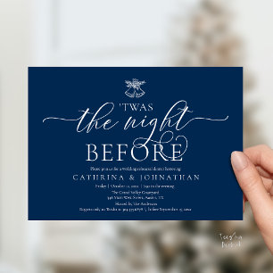 Navy Blue 'Twas The Night Before Rehearsal Dinner Invitation