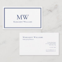Navy Blue Two Letter Monogram Professional 