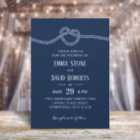 Navy Blue Tying the Knot Minimalist Summer Wedding