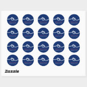 Navy Blue Tying the Knot Nautical Wedding Favour Classic Round Sticker (Sheet)