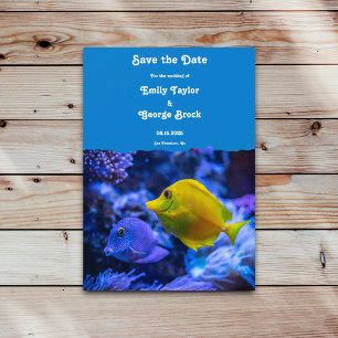 Navy Blue Underwater Sea Fish Nautical wedding Save The Date