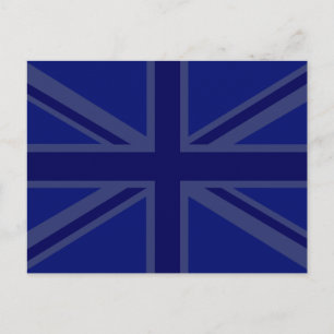 NAvy Blue Union Jack Decor Postcard