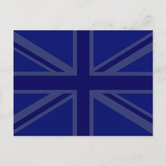 NAvy Blue Union Jack Decor Postcard (Front)