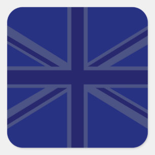 NAvy Blue Union Jack Decor Square Sticker