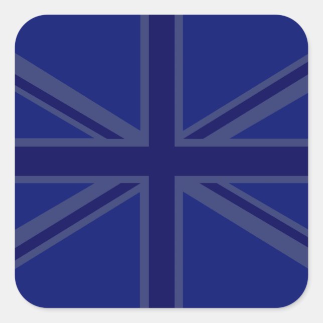 NAvy Blue Union Jack Decor Square Sticker (Front)
