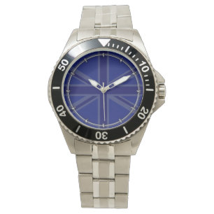 NAvy Blue Union Jack Decor Watch